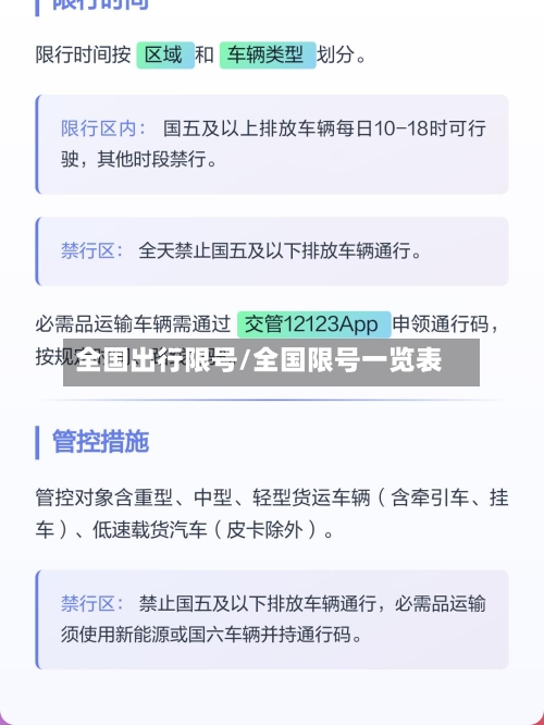 全国出行限号/全国限号一览表-第2张图片
