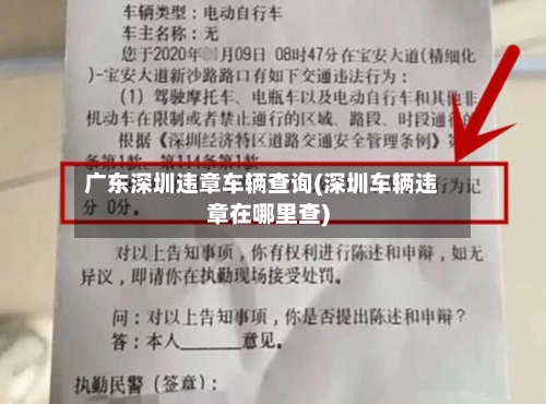 广东深圳违章车辆查询(深圳车辆违章在哪里查)